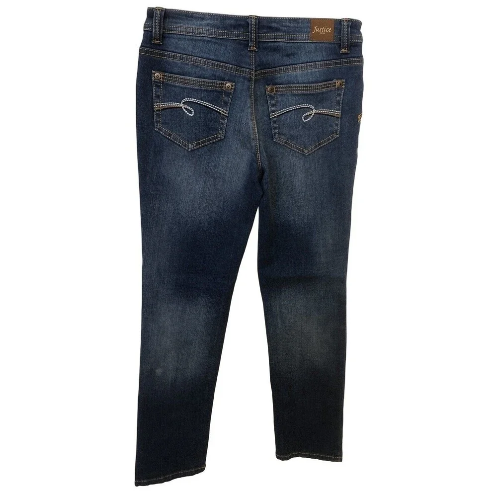 Justice Simply Low Girls Straight Leg Jeans Size 12 Regular EUC